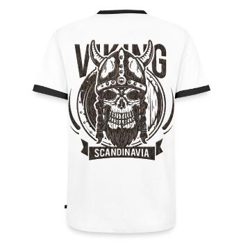 Viking Scandinavian - Men's Ringer Shirt - white/black - Back - AI Model Male 178 dark (178cm)