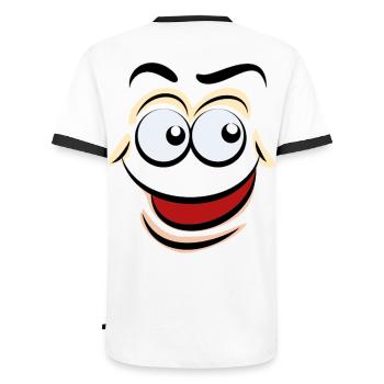 Cartoon Faces - Men's Ringer Shirt - white/black - Back - AI Model Male 178 dark (178cm)
