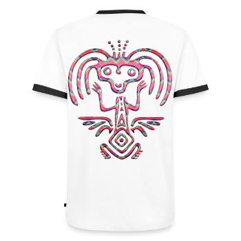 Maya Mexique Aztèque Mexicain Tribar Indien Skul Inca - T-shirt contrasté Homme - blanc/noir - Dos - AI Model Male 178 dark (178cm)