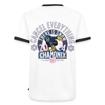 Cancel everything there is snow in Chamonix - T-shirt contrasté Homme - blanc/noir - Dos - AI Model Male 178 dark (178cm)
