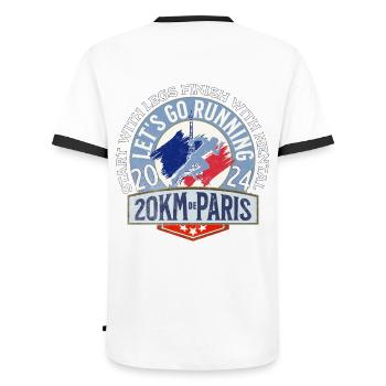 Lass uns in Paris laufen gehen 1 - Männer Kontrast-T-Shirt - Weiß/Schwarz - Hinten - AI Model Male 178 dark (178cm)