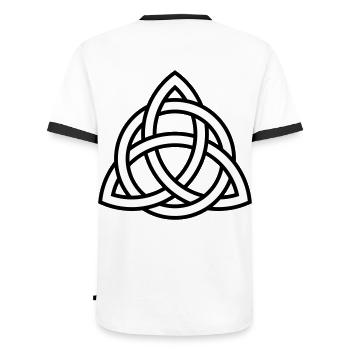 Triquetra | Geschenkidee | Symbol - Männer Kontrast-T-Shirt - Weiß/Schwarz - Hinten - AI Model Male 178 dark (178cm)