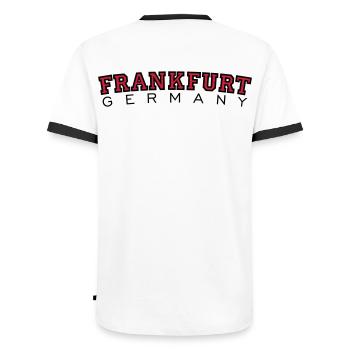Frankfurt Germany Black&Red - Men's Ringer Shirt - white/black - Back - AI Model Male 178 dark (178cm)