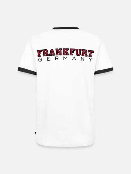 Frankfurt Germany (Rot) - Männer Kontrast-T-Shirt - Weiß/Schwarz