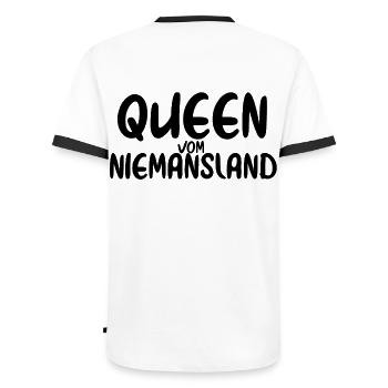 Queen niemandsland Queer Gay Homo - Männer Kontrast-T-Shirt - Weiß/Schwarz - Hinten - AI Model Male 178 dark (178cm)