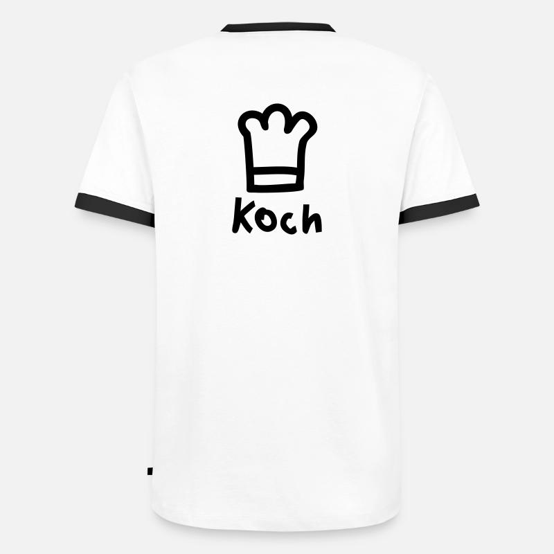 KOCH - Männer Kontrast-T-Shirt - Weiß/Schwarz