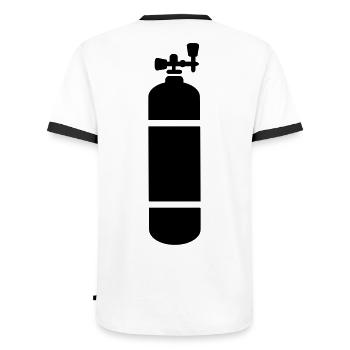 tauchen - Männer Kontrast-T-Shirt - Weiß/Schwarz - Hinten - AI Model Male 178 dark (178cm)