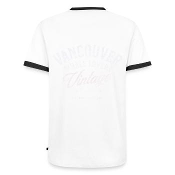 Vancouver-Walliebhaber Vintage-Club erholt - Männer Kontrast-T-Shirt - Weiß/Schwarz - Hinten - AI Model Male 178 dark (178cm)
