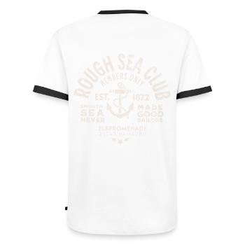 Rough sea club Hamburg - Men's Ringer Shirt - white/black - Back - AI Model Male 178 dark (178cm)