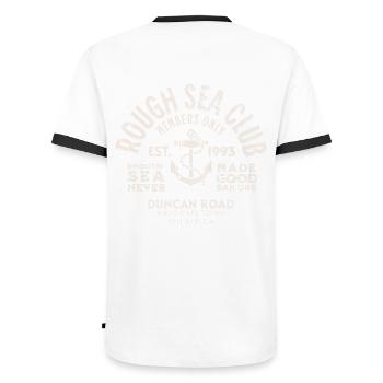Rough sea club Cape town - Men's Ringer Shirt - white/black - Back - AI Model Male 178 dark (178cm)