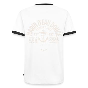 Freshwater sailor beautiful island - Men's Ringer Shirt - white/black - Back - AI Model Male 178 dark (178cm)