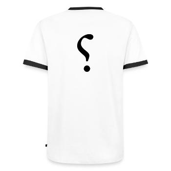 Point d'ironie / ironic mark (1c) - T-shirt contrasté Homme - blanc/noir - Dos - AI Model Male 178 dark (178cm)