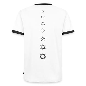 Magic Numbers - Men's Ringer Shirt - white/black - Back - AI Model Male 178 dark (178cm)