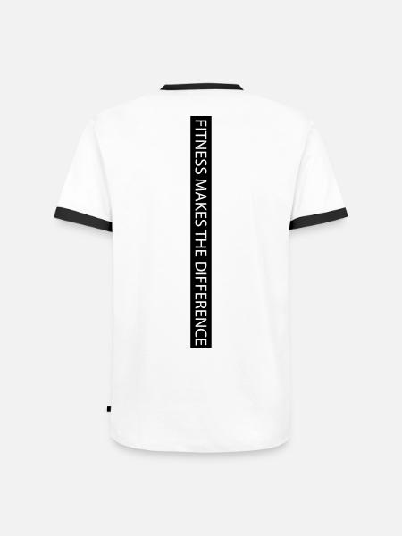 Fitness makes the Difference black - Männer Kontrast-T-Shirt - Weiß/Schwarz