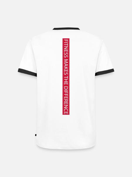 Fitness makes the Difference red - Männer Kontrast-T-Shirt - Weiß/Schwarz
