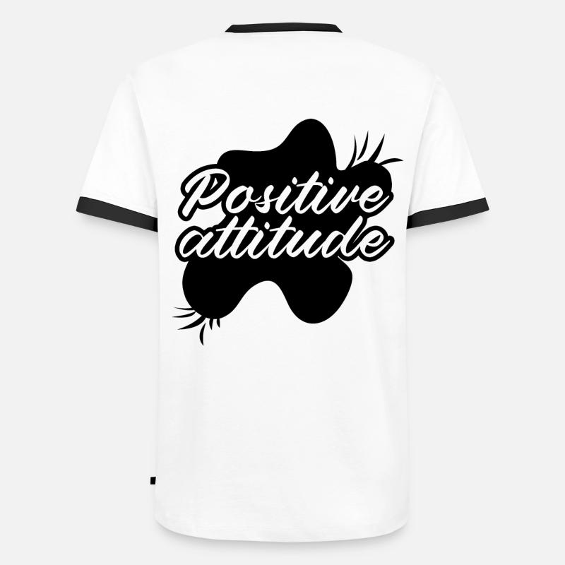 Atitude Positive - Men's Ringer Shirt - white/black