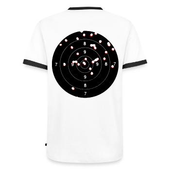 cible - T-shirt contrasté Homme - blanc/noir - Dos - AI Model Male 178 dark (178cm)