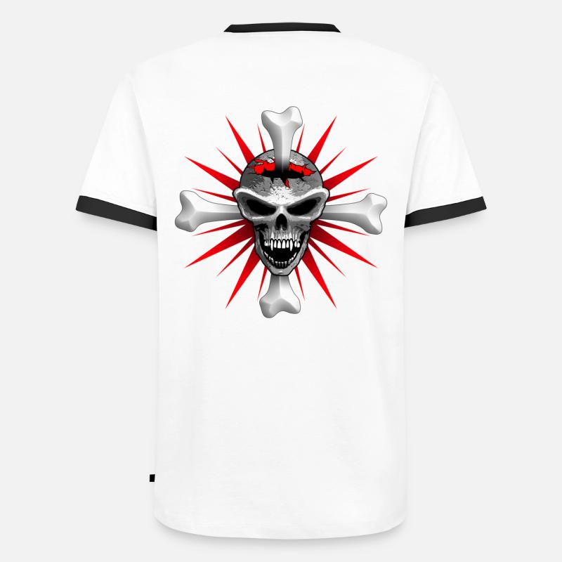 skull_bones_2 - Männer Kontrast-T-Shirt - Weiß/Schwarz