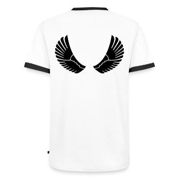 wings - Men's Ringer Shirt - white/black - Back - AI Model Male 178 dark (178cm)