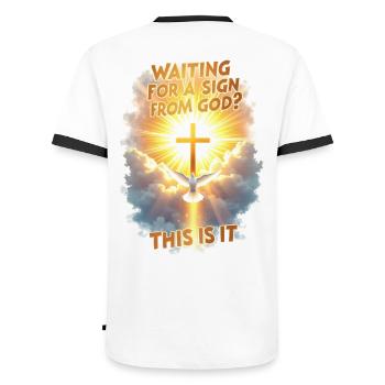 Signs from God - Men's Ringer Shirt - white/black - Back - AI Model Male 178 dark (178cm)