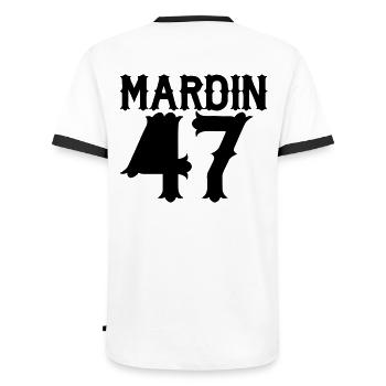 Mardin - Männer Kontrast-T-Shirt - Weiß/Schwarz - Hinten - AI Model Male 178 dark (178cm)