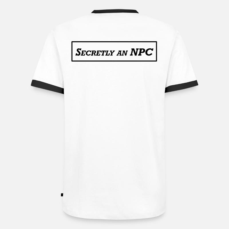 Heimlich ein NPC - Männer Kontrast-T-Shirt - Weiß/Schwarz