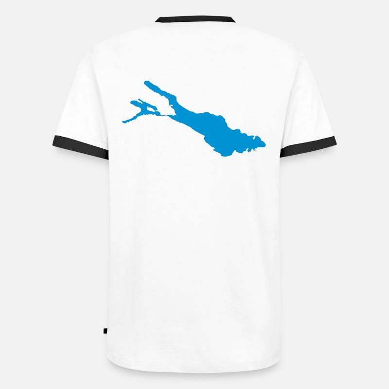 Bodensee - Männer Kontrast-T-Shirt - Weiß/Schwarz