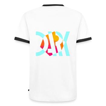 Streetwear sombre imprimé au dos - T-shirt contrasté Homme - blanc/noir - Dos - AI Model Male 178 dark (178cm)