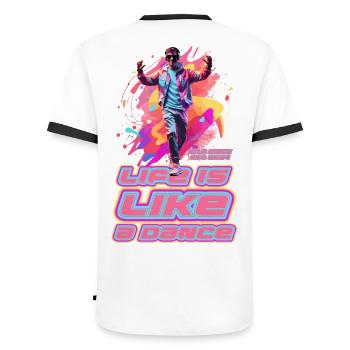 Dance - Men's Ringer Shirt - white/black - Back - AI Model Male 178 dark (178cm)