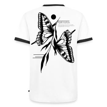 Schwalbenschwanz Schmetterling - Männer Kontrast-T-Shirt - Weiß/Schwarz - Hinten - AI Model Male 178 dark (178cm)