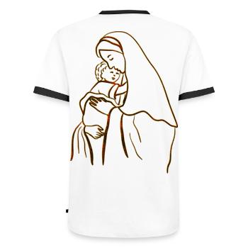 Holly Mary Maria Madonna Mariana Jungfrau Maria - Männer Kontrast-T-Shirt - Weiß/Schwarz - Hinten - AI Model Male 178 dark (178cm)
