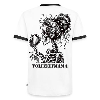 Full-time mom - Men's Ringer Shirt - white/black - Back - AI Model Male 178 dark (178cm)