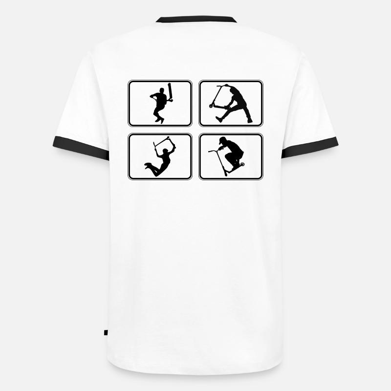 4 tricks black - Männer Kontrast-T-Shirt - Weiß/Schwarz