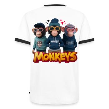 Monkeys 2 - T-shirt contrasté Homme - blanc/noir - Dos - AI Model Male 178 dark (178cm)