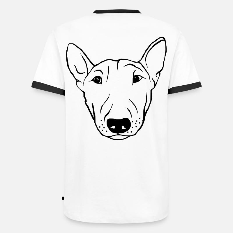 Bullterrier - Männer Kontrast-T-Shirt - Weiß/Schwarz