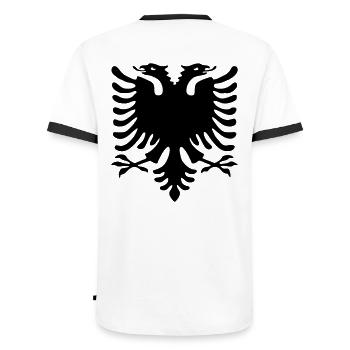 Kosovo - Men's Ringer Shirt - white/black - Back - AI Model Male 178 dark (178cm)