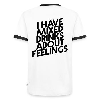 I HAVE MIXED DRINKS ABOUT FEELINGS - T-shirt contrasté Homme - blanc/noir - Dos - AI Model Male 178 dark (178cm)