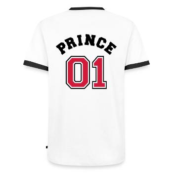 Princess 01 - Männer Kontrast-T-Shirt - Weiß/Schwarz - Hinten - AI Model Male 178 dark (178cm)