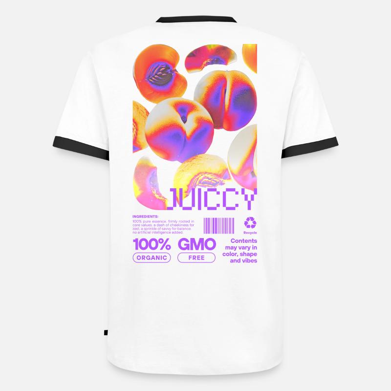 Juicy Peach Statement - Men's Ringer Shirt - white/black
