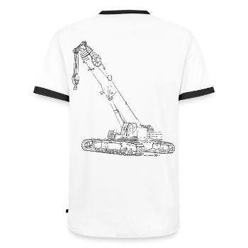 LTR 1220 Black - Men's Ringer Shirt - white/black - Back - AI Model Male 178 dark (178cm)