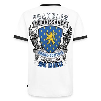 Franc-Comtois Grâce Dieu - T-shirt contrasté Homme - blanc/noir - Dos - AI Model Male 178 dark (178cm)