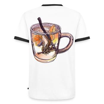 Aquascape Betta Tea Eistee - Männer Kontrast-T-Shirt - Weiß/Schwarz - Hinten - AI Model Male 178 dark (178cm)