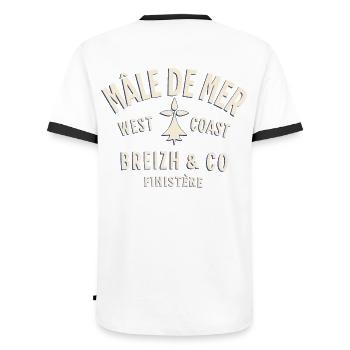 Meer Male Breizh Co 2 - Männer Kontrast-T-Shirt - Weiß/Schwarz - Hinten - AI Model Male 178 dark (178cm)