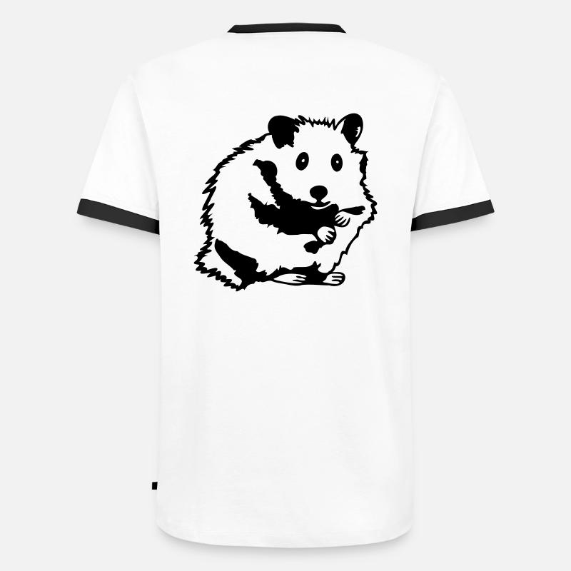Hamster sitzt - Männer Kontrast-T-Shirt - Weiß/Schwarz