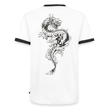 Drachen Fantasy Drachen Geist Reptilien Bestien - Männer Kontrast-T-Shirt - Weiß/Schwarz - Hinten - AI Model Male 178 dark (178cm)