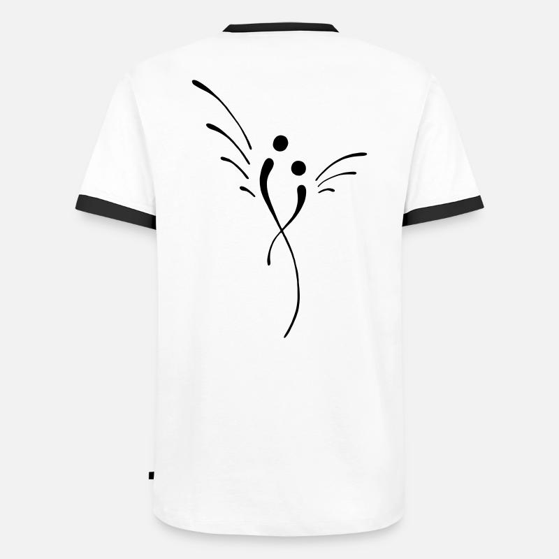 engel, - Männer Kontrast-T-Shirt - Weiß/Schwarz