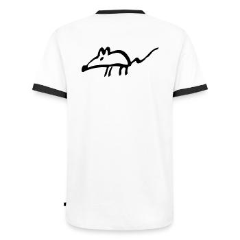 Maus - Männer Kontrast-T-Shirt - Weiß/Schwarz - Hinten - AI Model Male 178 dark (178cm)