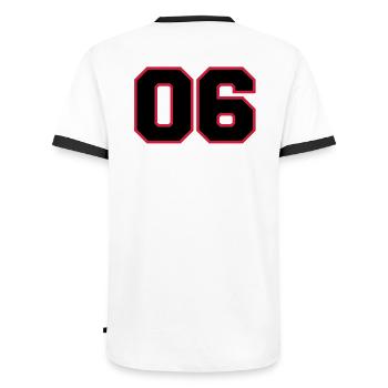 number06 - T-shirt contrasté Homme - blanc/noir - Dos - AI Model Male 178 dark (178cm)