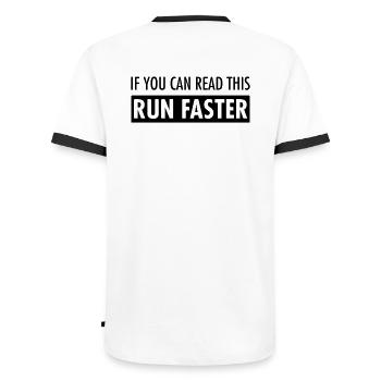 If You Can Read This - Run Faster - Männer Kontrast-T-Shirt - Weiß/Schwarz - Hinten - AI Model Male 178 dark (178cm)