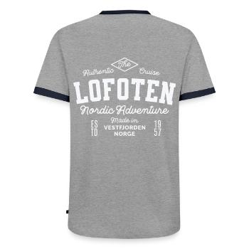 Lofoten Nordic Adventure - T-shirt contrasté Homme - gris/marine  - Dos - AI Model Male 178 light (178cm)